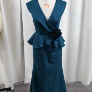 TRUMPET/MERMAID SATIN MOTHER OF BRIDE DRESS WITH FLOWER